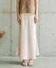 ZEROSTREET Lezero Satin Long Skirt / Cream