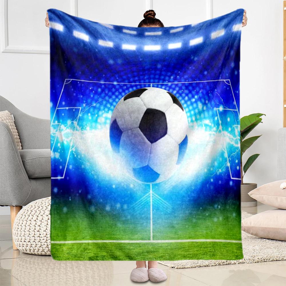 1pc Soccer Ball blanket Soft Warm Lightweight Perfect for Travel Camping Picnics Sofa Office Bed Living Room Ideal Gift for Friends and Family
