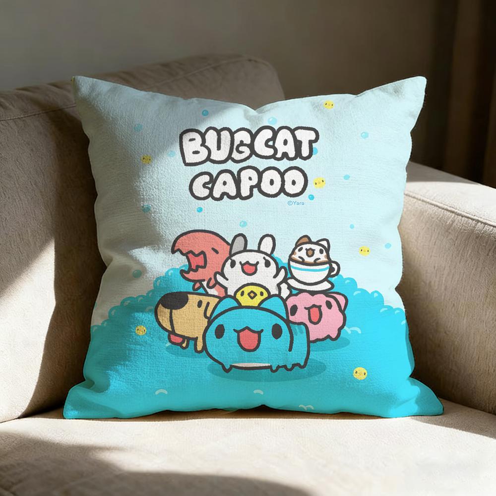B-bugcat Capoo Animations-Kissenbezug Kissenhülle, beidseitig bedruckt, Sofakissen, Schlafzimmer-Kopfkissen