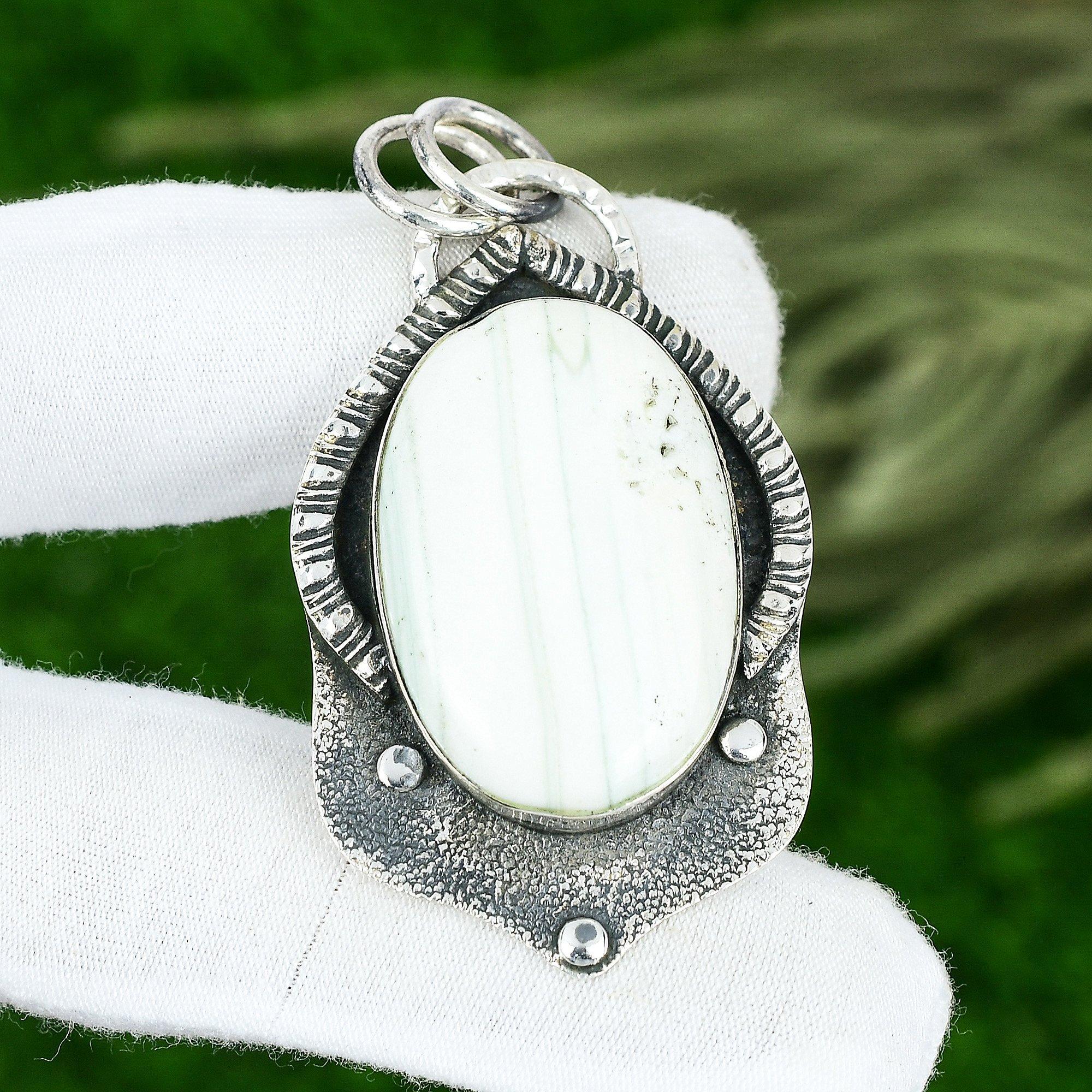 Oval Natural Blue Rhodochrosite 925 Silver Bezel Heart Chakra Pendant Jewelry