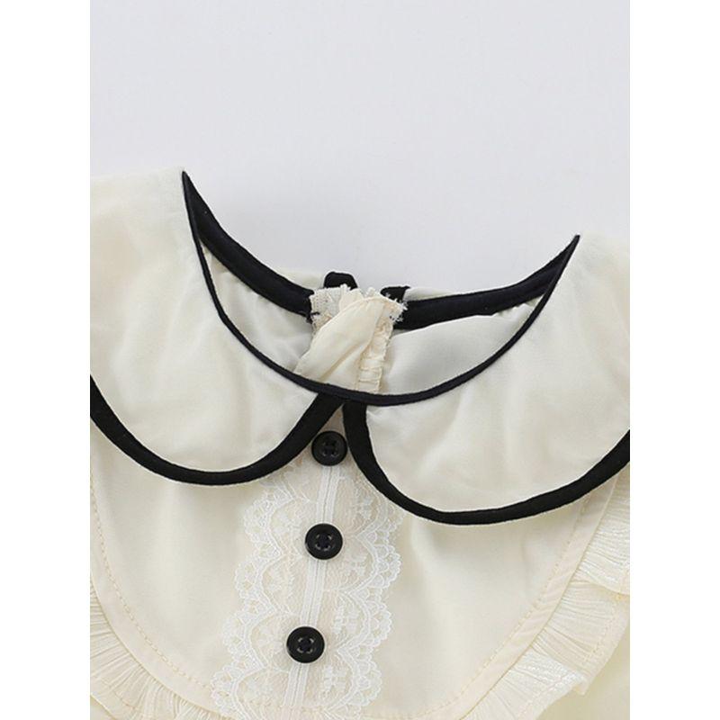 In-Stock Summer Girls' School-Style Dress, Foreign Trade Children's Off-White Dress, Mesh Princess Dress, Stylish Baby Dress