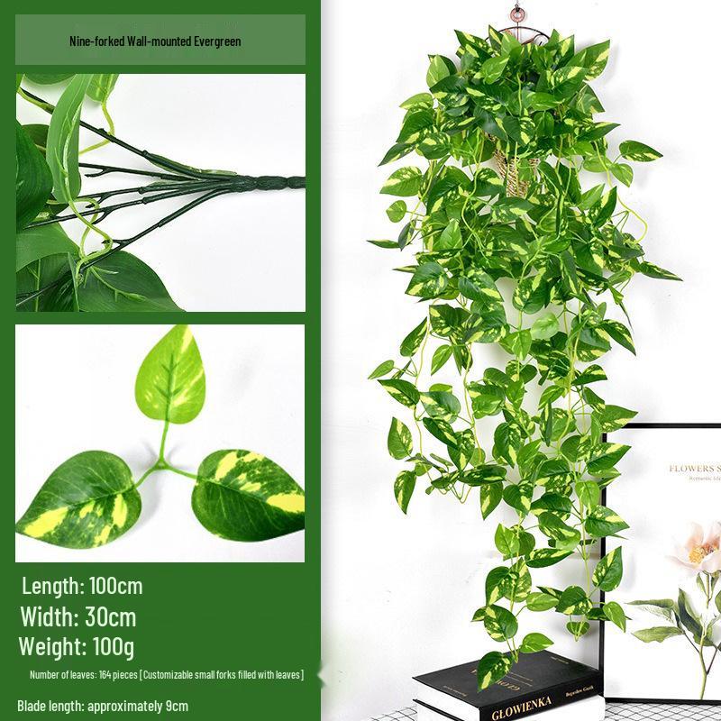 

Декоративные искусственные лозы из зеленого редиса - настенные украшения из листьев