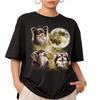 Drei Chihuahuas Vollmond Hundemama Shirt, Retro 90er Heulendes Haustier T-Shirt