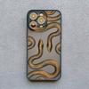 Luxurious Black Gold Snake Phone Case For iPhone 16 15 14 13 12 11 Pro Max XS SE 7 8 Plus Unique Dragon Shockproof Back Cover