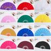 2Pcs Solid Color Folding Fan Kung Fu Stage Dance Performance Large Handheld Fan Portable Lightweight Summer Cooling Fan Decoration Party Accessories