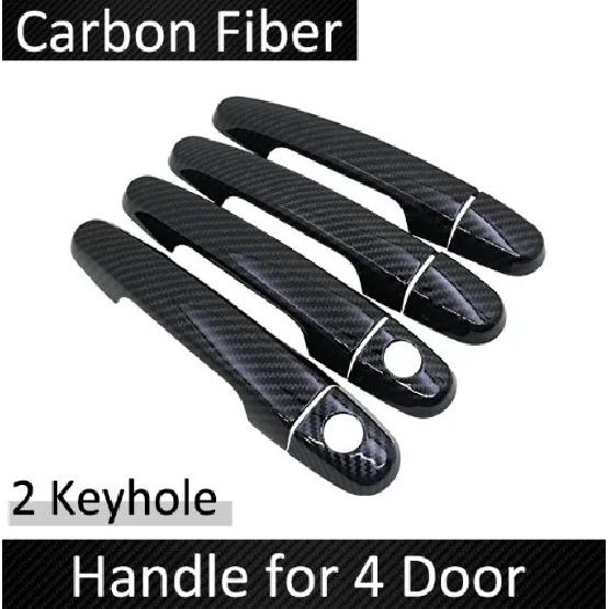Black Carbon Fiber for Toyota Corolla E120 E130 2000 2001 2002 2003 2004 2005 2006 Door Handle Cover Sticker Car Accessories