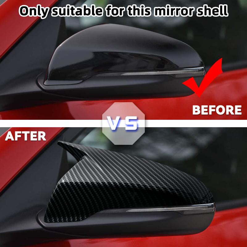 Auto-Rückspiegelabdeckung Gehäuse Kohlefaser/Glänzend Schwarz Seitenflügel Spiegelkappe Für Hyundai Veloster 2018-2025 Autozubehör
