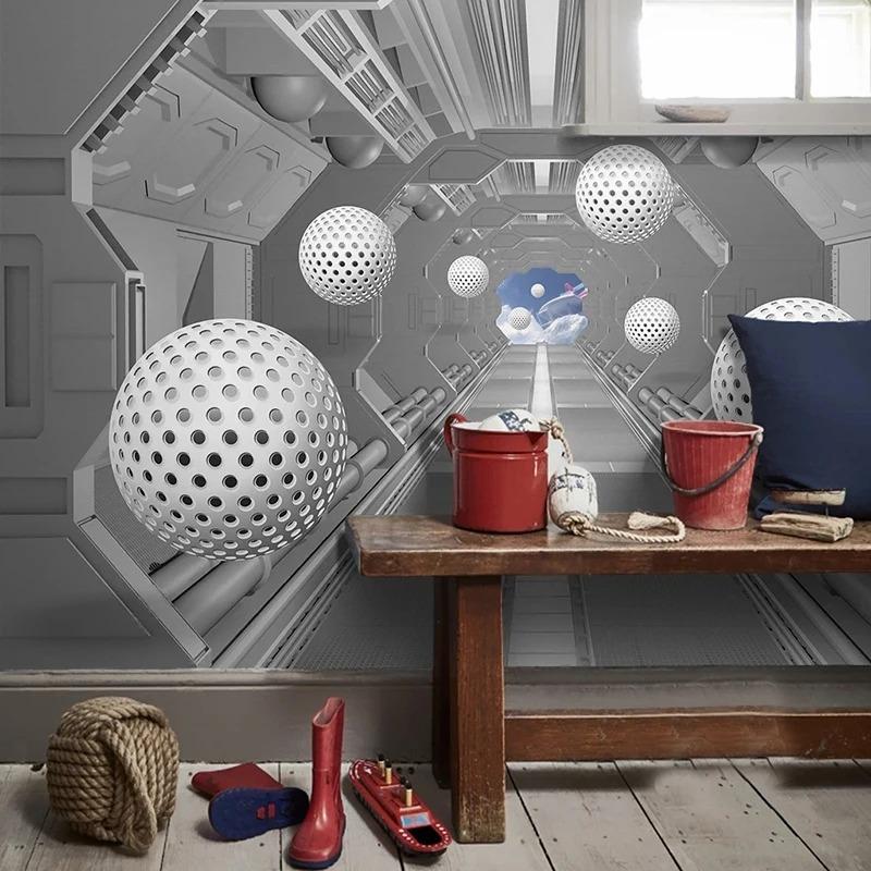 3d Photo Wallpaper Round Ball Spaceship Space Mural Living Room Tv Sofa Bedroom Background Wall Mural Decor