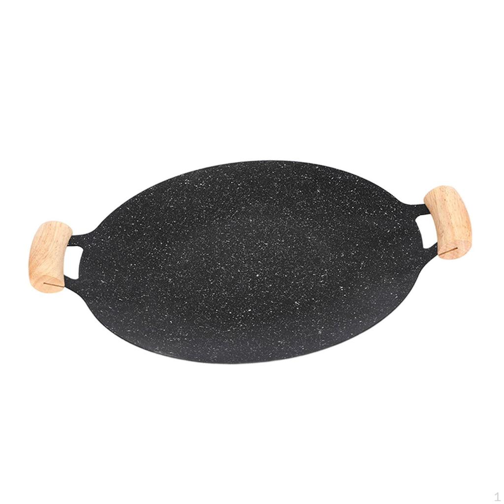 Cooking Pans Barbecue Plate Durable Binaural Design Frying Griddle Pan Grilling for Kitchen