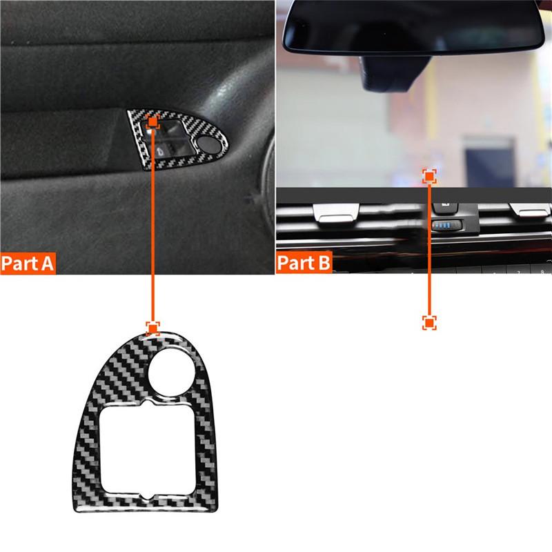 Carbon Fiber Car Interior Tail Box Switch Button Frame Sticker For VW Golf 4 GTI Jetta MK4 1999-2004 Styling Accessories