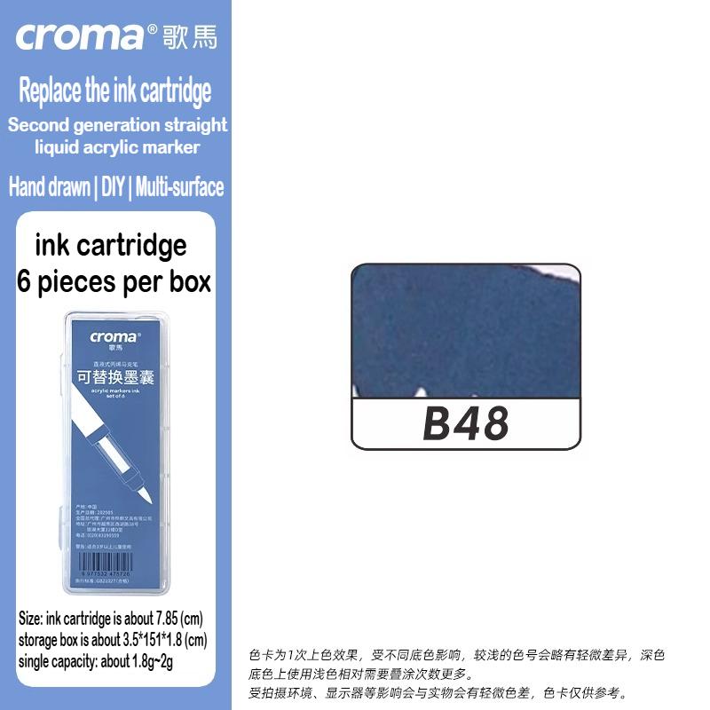 Croma 160/24 Color Replaceable Ink Refill Liquid Soft Tip Acrylic Marker Non Toxic Waterproof School Office Supplies Stationery