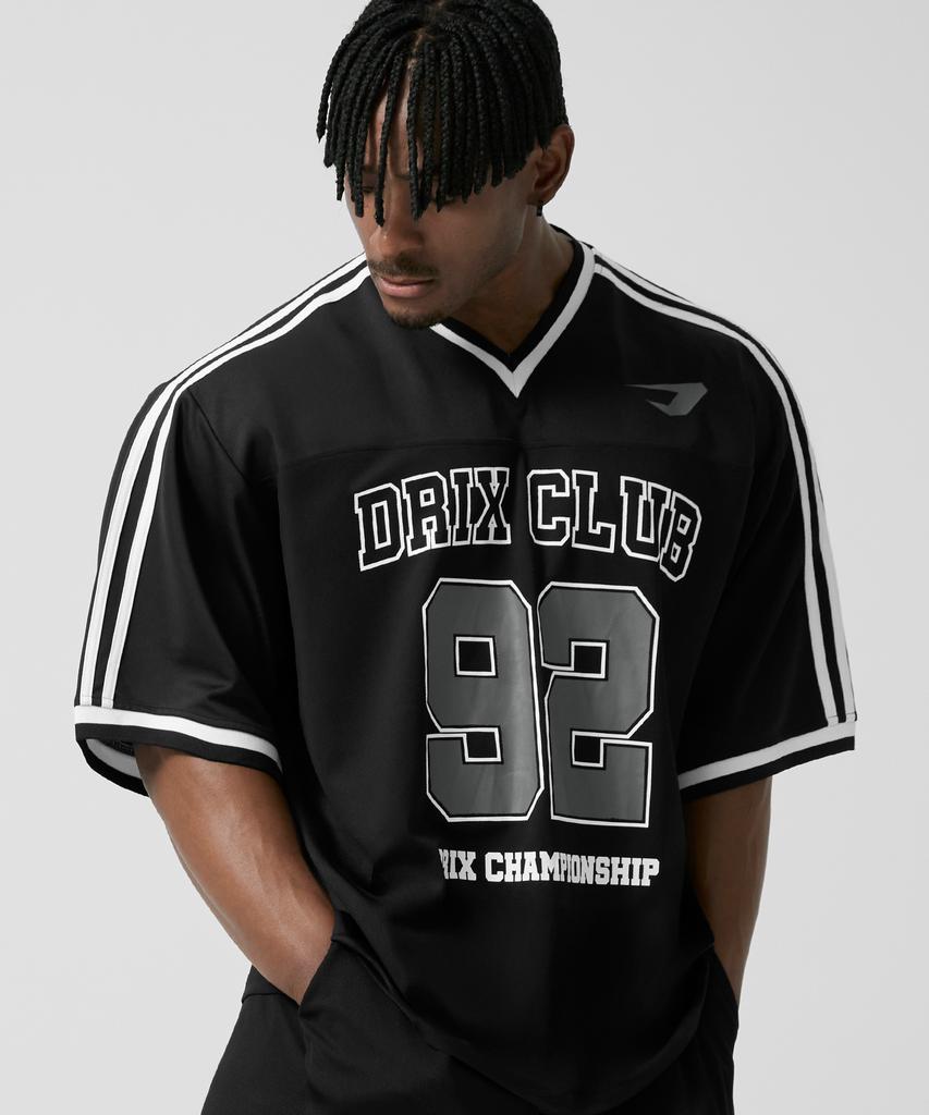 DRIX Rugby Track Oversized Mesh Jersey Half Sleeve_Navy