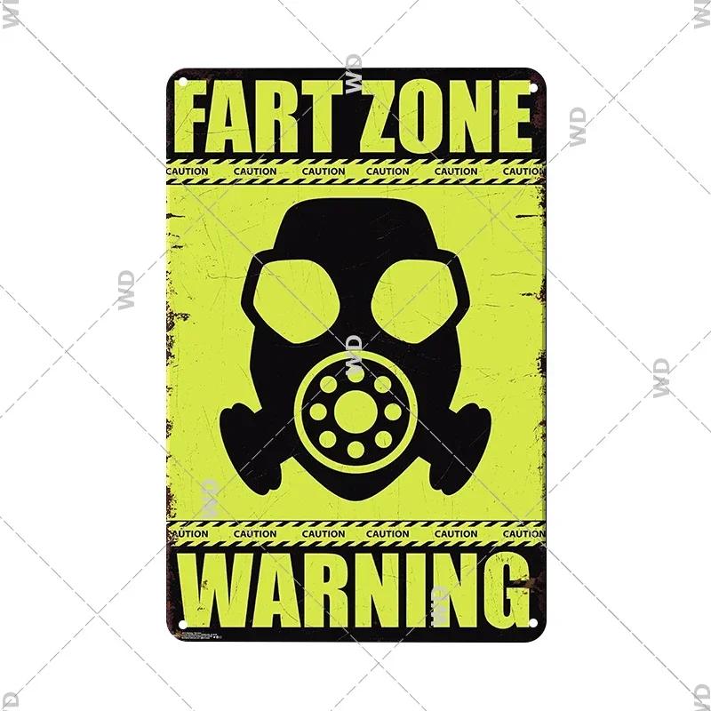 CautionCharm Vintage Metal Plaque - Warn Slogan Design - Great for Door, Factory & Home Wall Decor - Retro Caution Sign Poster