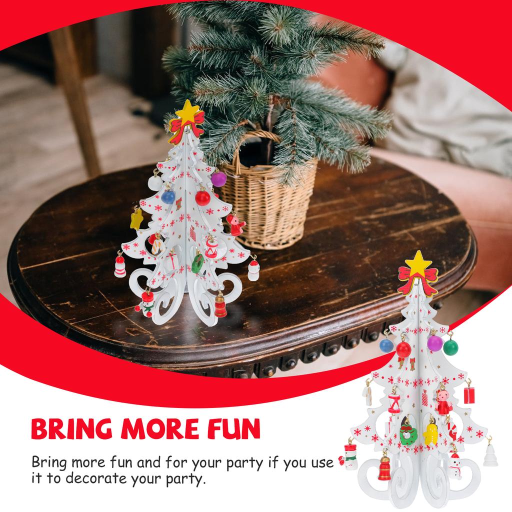 Weihnachtsbaumschmuck DIY Holzdeko Weihnachts-Bastelarbeit Mini Tischbäume Festival Zuhause Manuell Entzückend Dekorativ