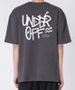 UNDEROFF Oversized Rundhals Graffiti Rückenlogo Kurzarm T-Shirt Weiß Grün