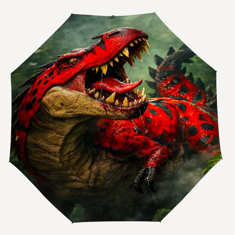 1 Stück Dinosaurier prähistorischer Regenschirm - 8 Speichen verstärkt, Automatisches Öffnen, Leicht & Langlebig, Modisches Accessoire für den Außenbereich - D321