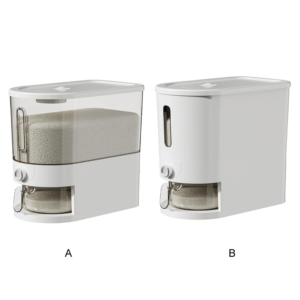 Mothproof Moistureproof Container With Transparent Thick PP Plastic One Click Press To Dispense Rice