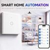 Qoltec Smart Touch 3-Channel Light Switch | Wi-Fi | Timer | Tuya | Smart Life | Tempered Glass | Black
