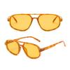 UV400 Double Beam Sun Glasses Wide Legs Retro Trend Eyewear Irregular Square Sunglasses  Travel