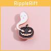 Unique Cartoon Dark Pumpkin Ghost Brooch Stylish Metal Pin For Halloween 2023 Celebration