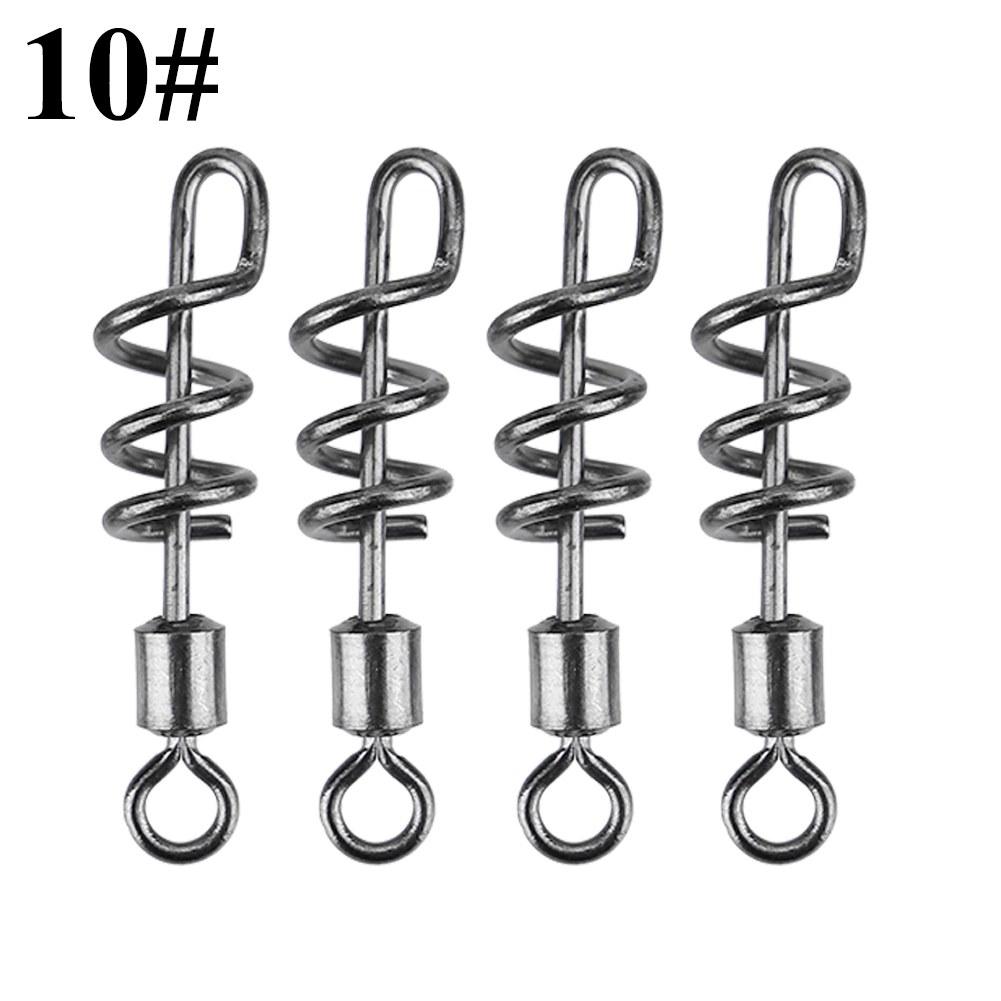 50Pcs Stainless Steel Rolling Barrel Swivels with Screwed Snap Fishing Bait Hook Connector(10#)