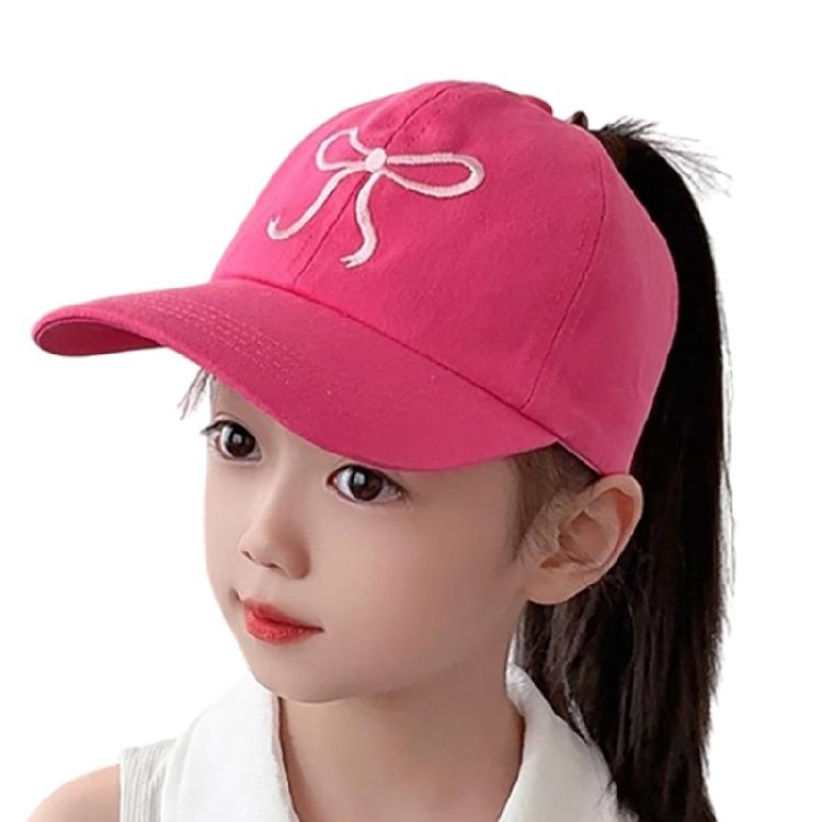 Kids Outdoor Sun Protection Hat Cotton Polyester Mix Adjustable Closure Bows Embellishment 5 Vibrant Colors
