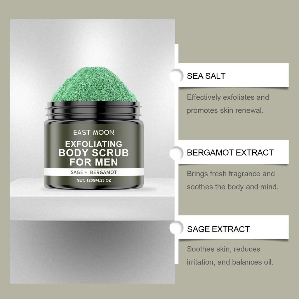 East Moon Gentle Exfoliating Body Scrub For Men With Unique Buddha Hand And Sage Ingredients