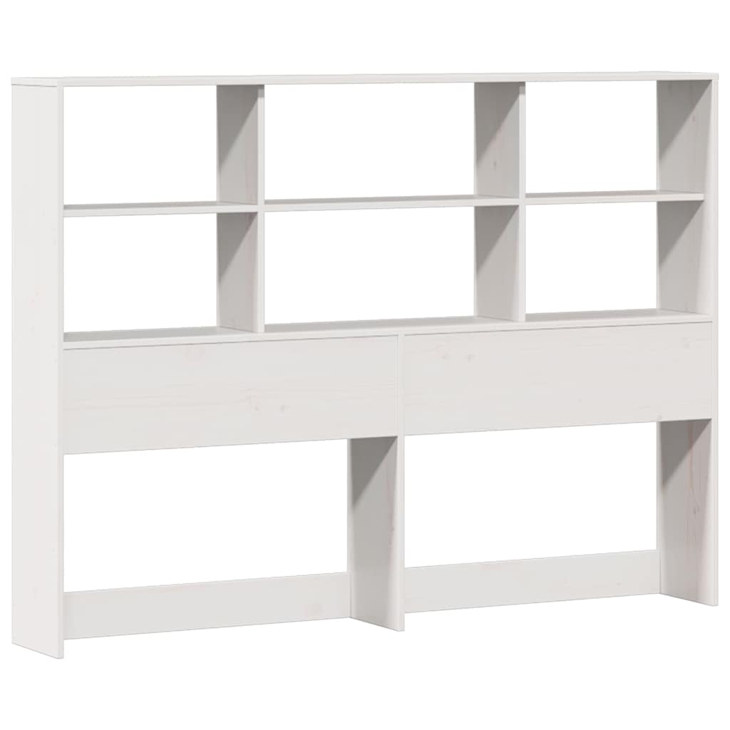 Solid Wood Bed with Shelf Without Mattress White 160x200 cm Pine