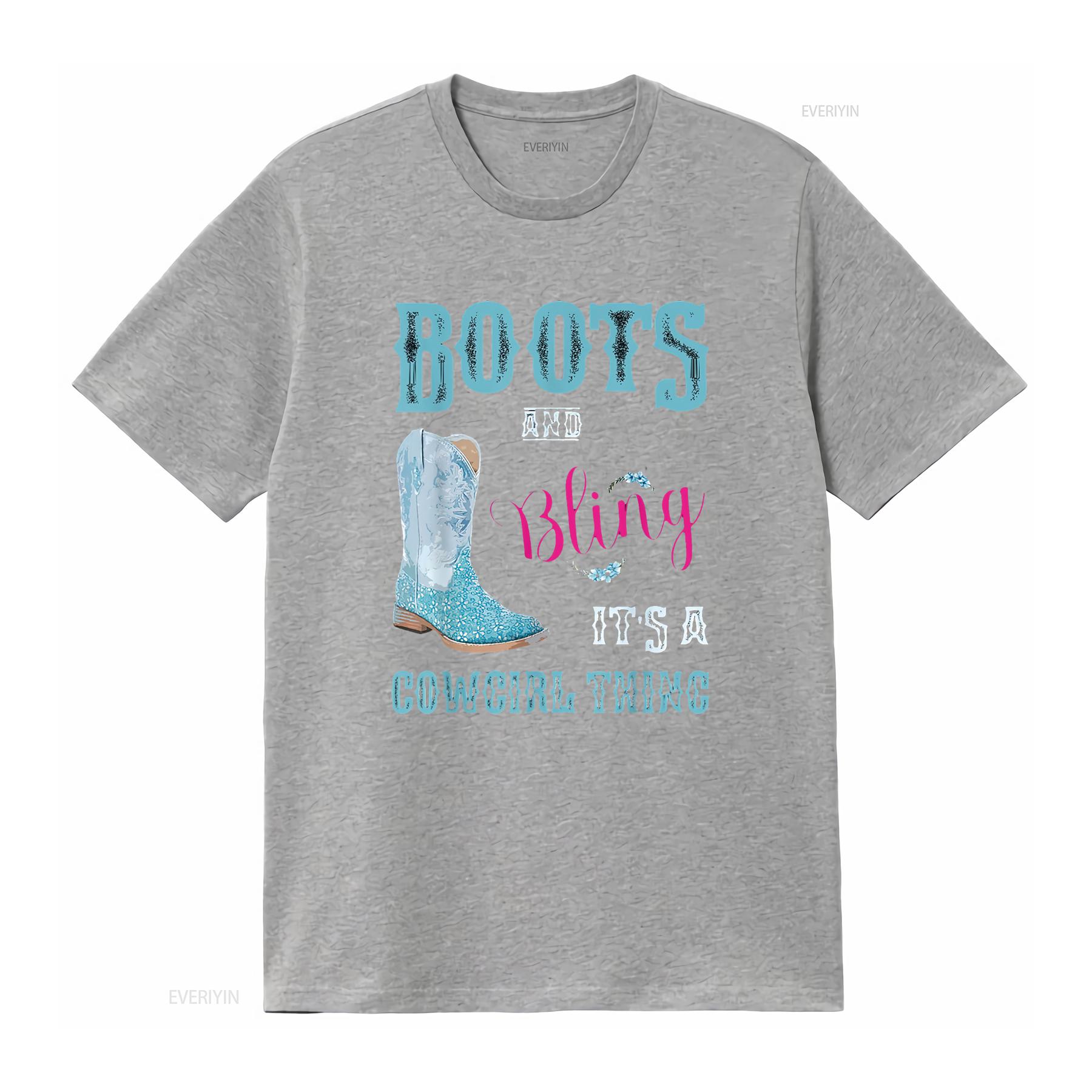 Girls Women Boots Bling Its A Cowgirl Thing Cute T Shirt vintage Washed Slightly Soft Stylish Unisex homme Versatile S