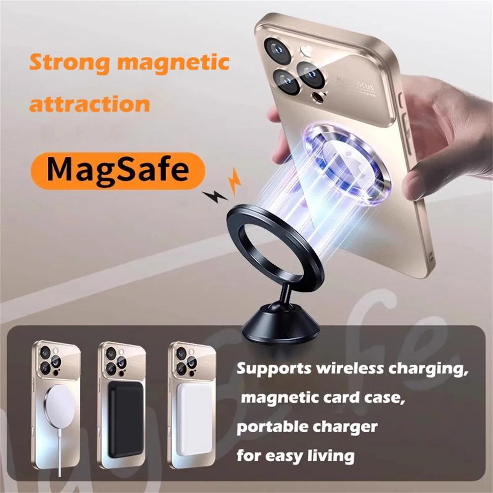 Capa Magnética Fosca de Luxo Para iPhone 16 15 11 12 13 14 Pro Max Proteção Completa da Lente Estrutura de Silicone Tampa Traseira Fosca