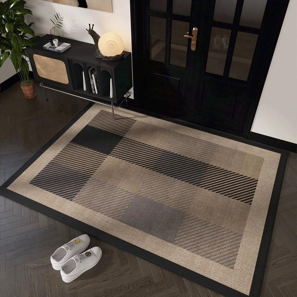 Modern Geometric Pattern Mat for Contemporary Home Indoor Entryway Living Room Transition Non-Slip Durable Easy-Clean Decor Mat