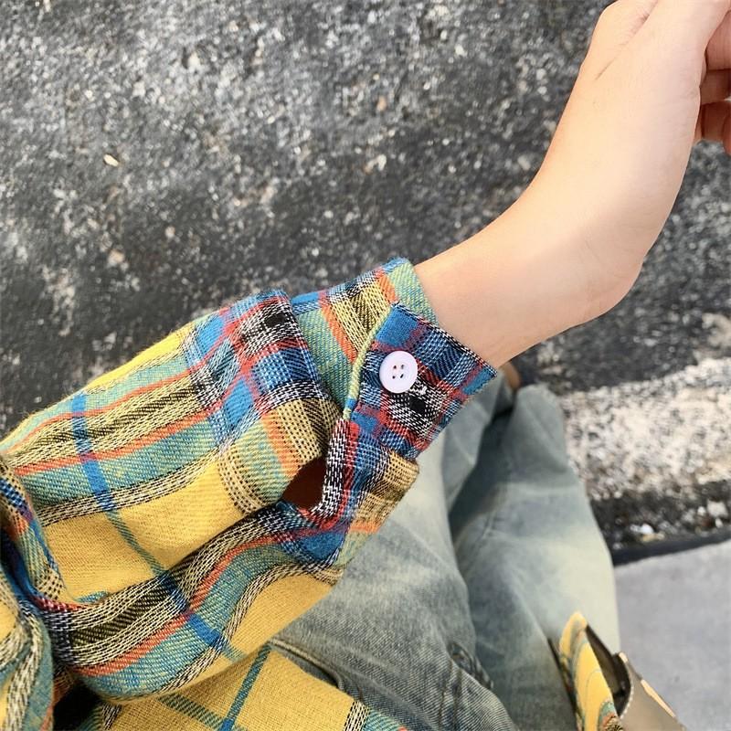 Loose Plaid Long Sleeved Shirt, Women's Mid To Long Sunscreen Jacket