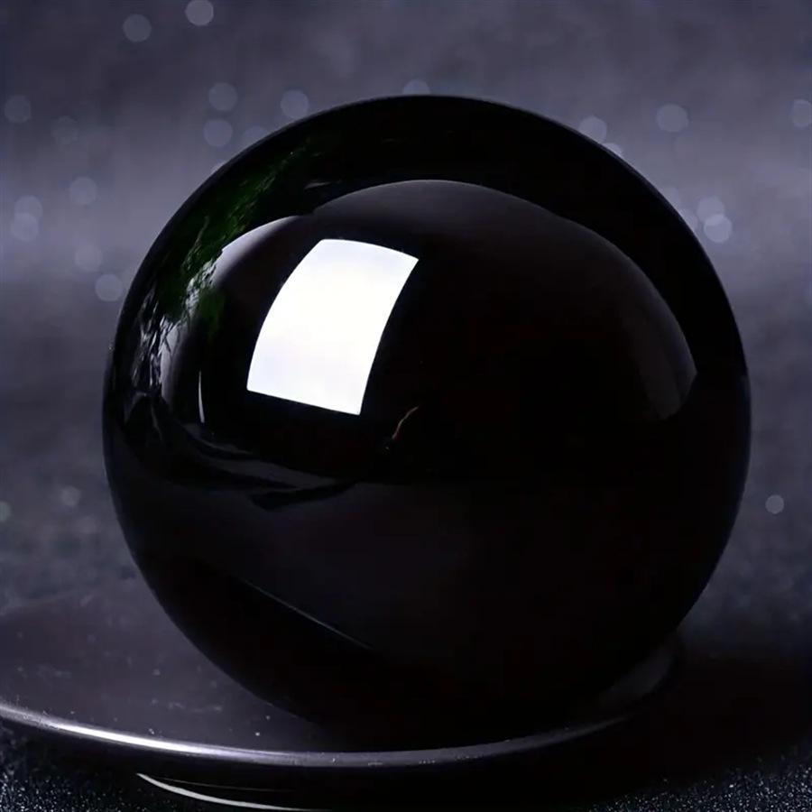Natural Obsidian Polished Black Crystal Ball Home Decor Ornament