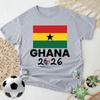 Ghana 2026 Flagge T-Shirt Patriotisches Unterstützer-T-Shirt Herren Damen Sommer Mode Rundhals Baumwoll-Oberteile Fußball Party Zubehör Kleidung