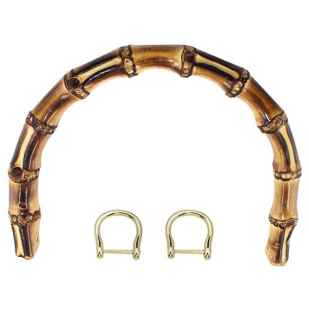DIY Handmade Detachable Bamboo Purse Handles With Buckle 15.5CM Bamboo Bag Handles U-Shaped Shoulder Bag Strap Gift Box
