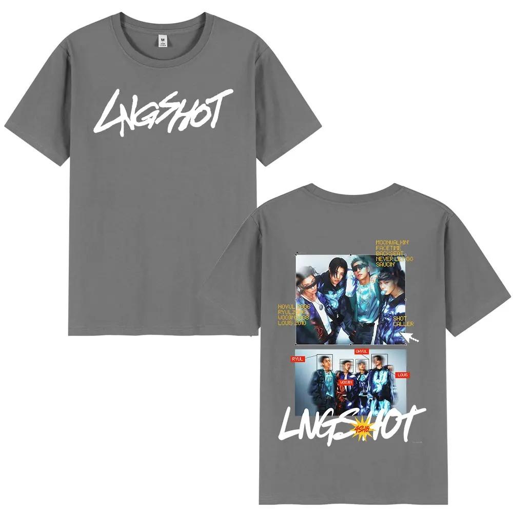 2026 Gruppo Kpop Hip Hop Coreano Lngshot Maglietta Uomo Donna Abbigliamento Moda Harajuku Oversize Manica Corta Cotone Magliette Casual