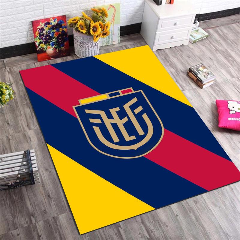 Ecuador National Football Team Crest Print Non‑Slip Rug, Sports Fan Decor Carpet for Bedroom Living Room Home