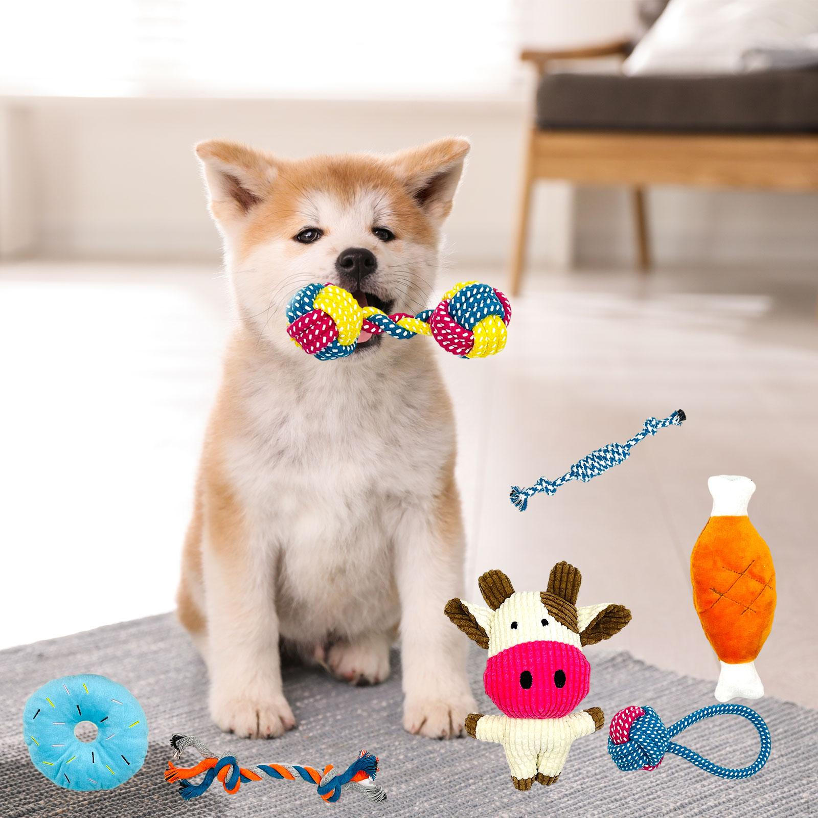 

Dog Rope Toy for Chewing and Training Activities 7 pieces