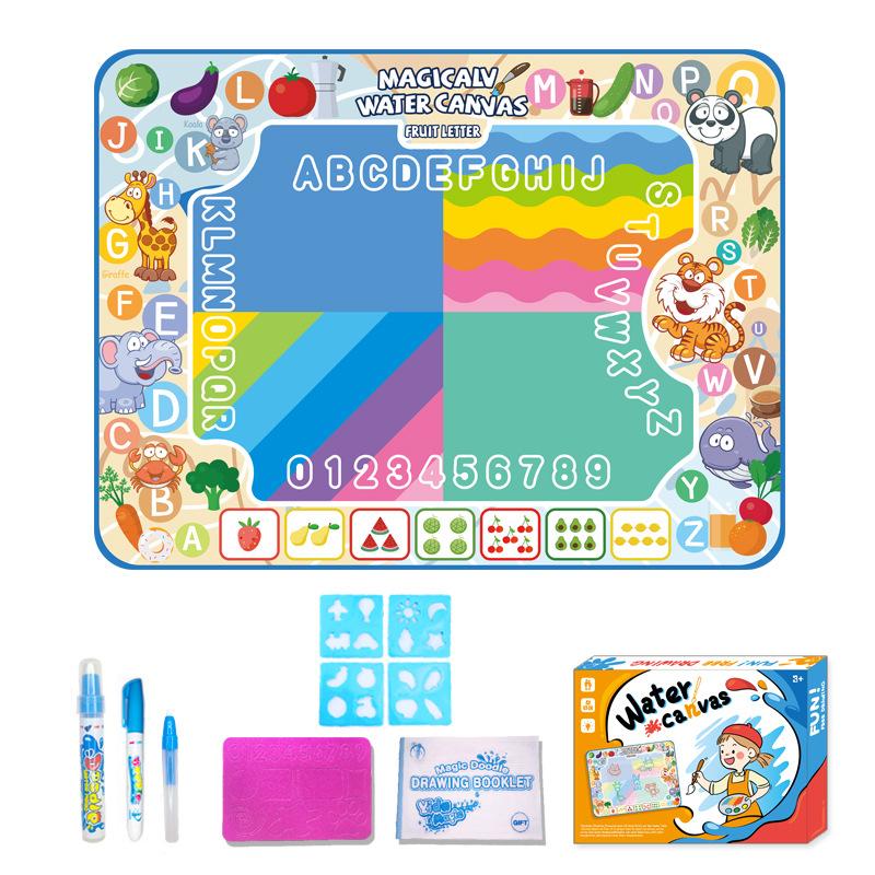 Magic Water Canvas Children Water Painting Blanket Early Learning Oversized Animal Dinosaur Numbers Magical Color Diy Toy