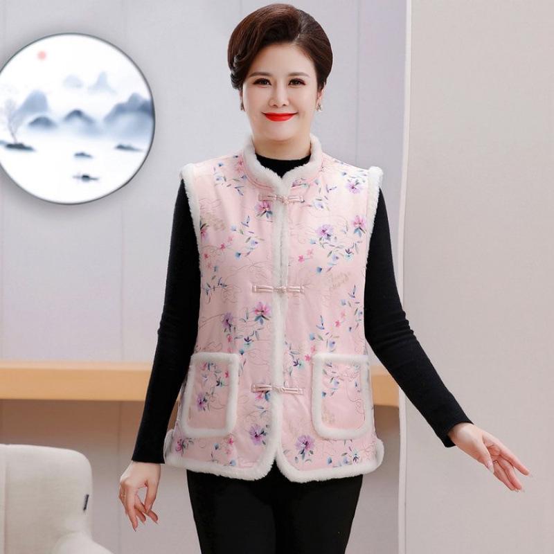 240 Jin Plus Size Autumn/Winter Chinese Velvet Vest for Middle-Aged and Elderly Women