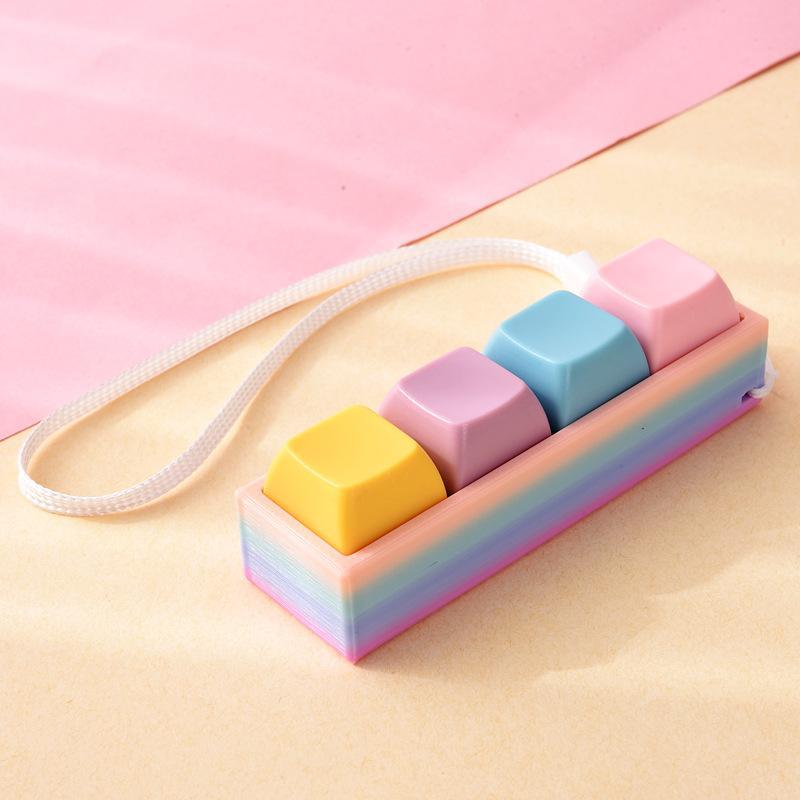 Portable Stress Relief Toy with Button Lanyard Anti-Anxiety Fidget Toy for Adults Kids Office Travel Pressure Alleviation