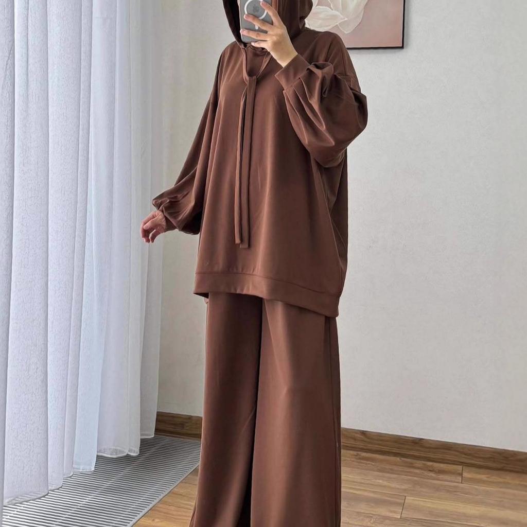 2025 cross-border European and American autumn new hooded long-sleeved sports pullover top waist wide-leg pants women's clothing