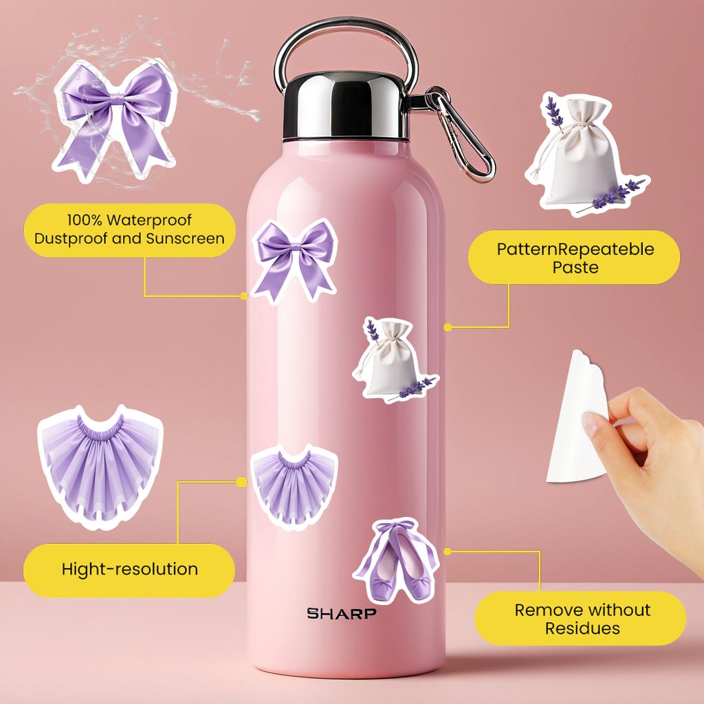 35pcs Vintage Ballet Stickers Classic Lavender Stickers Stickers For Guitar Laptop Helmet Skateboard Laptop