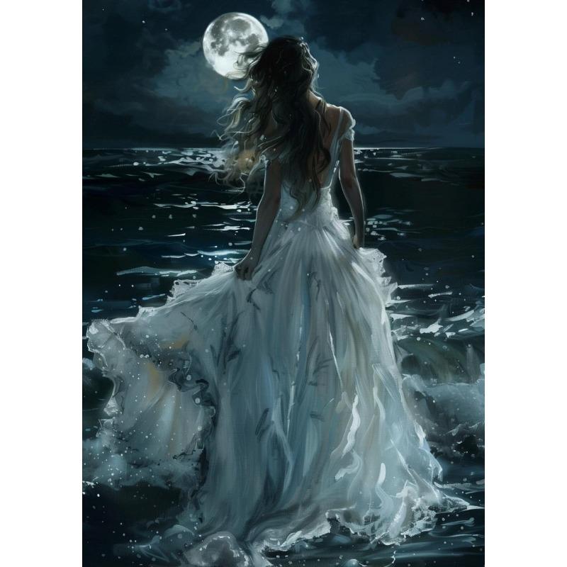 Victorian Style Witch Moon Goddess Dark Academy Retro Posters Prints Canvas Painting Wall ArPicture Living Room Home Decor