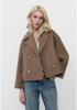 2025 Herbst Damen Europäischer & Amerikanischer Stil Zweireihiger Kurzer Wollmantel