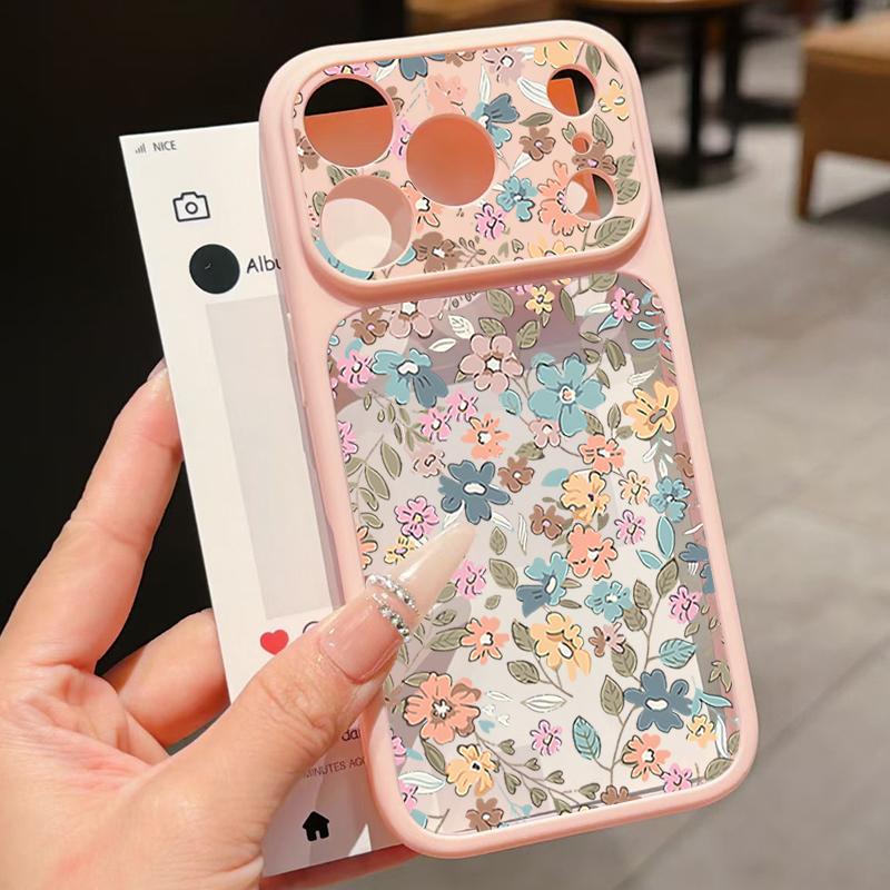 Colorful Flowers Pattern Case For iPhone 17 Pro Max For iPhone 16 15 14 13 Pro Max Luxury Hybrid TPU+PC Clear Back Hard Cover
