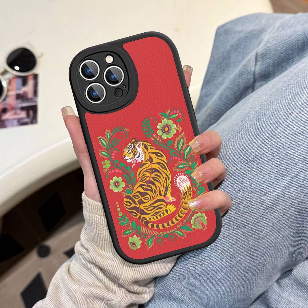 Colorful Abstract Tiger, Leopard, Snake, Tropical Jungle Phone Case For IPhone 16 15 14 11 12 13 Pro Max Plus Back Leather Shell
