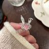 Różowy Króliczek Otwarty Pierścień Dla Kobiet Dziewczyn Piękny Pierścionek Zaręczynowy Regulowany Palec Obrączka Biżuteria Akcesoria Prezent