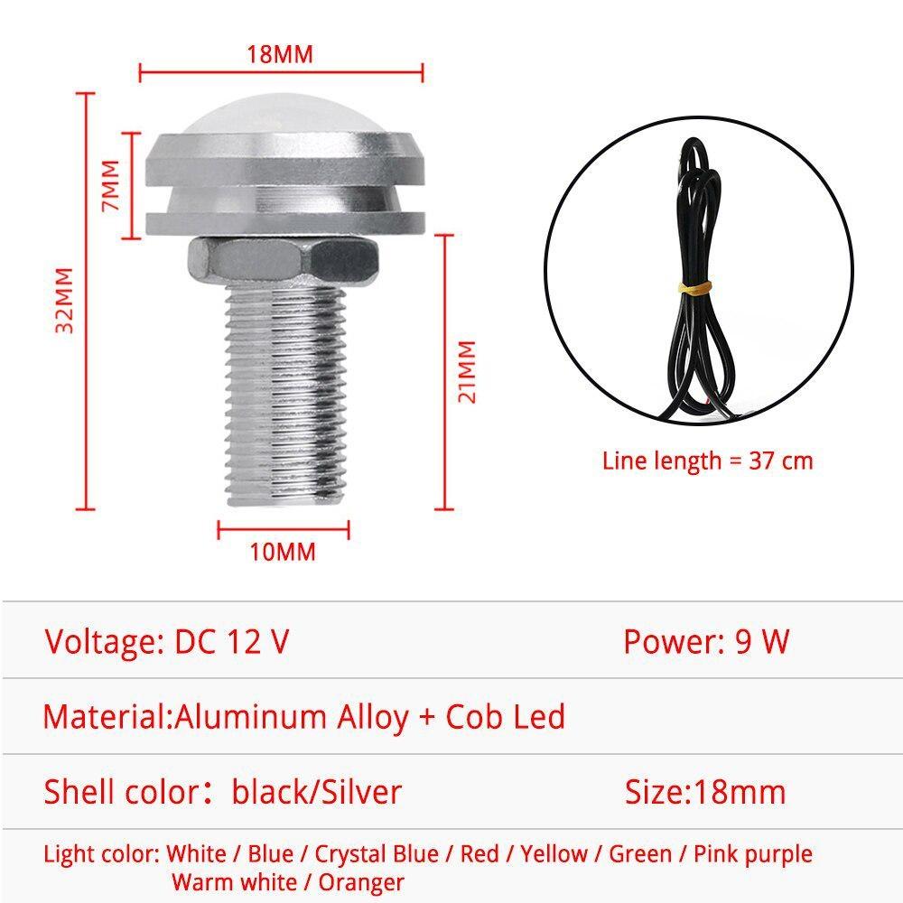 2 stk Ny 18MM bil Eagle Eye Silver Shell DRL Led Kjørelys LED 12V Backup Rygge parkeringssignal Biler Lampe