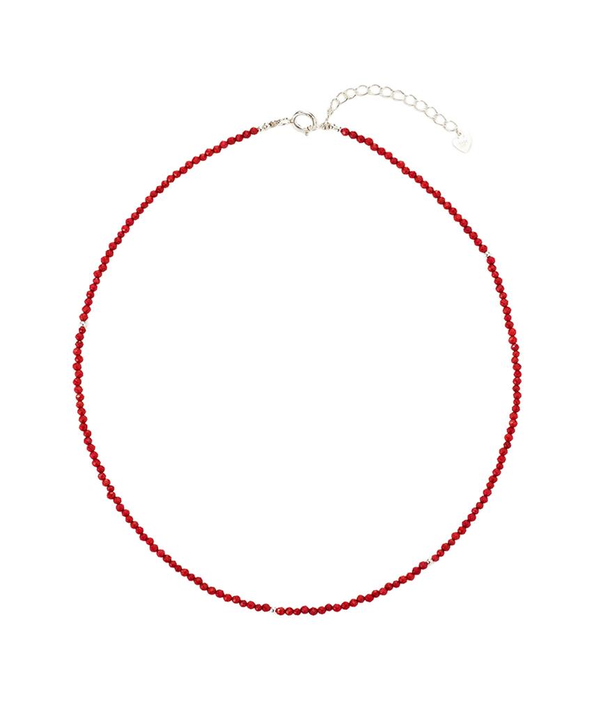 Findelise 925 Mini Silver Ball Coral Necklace
